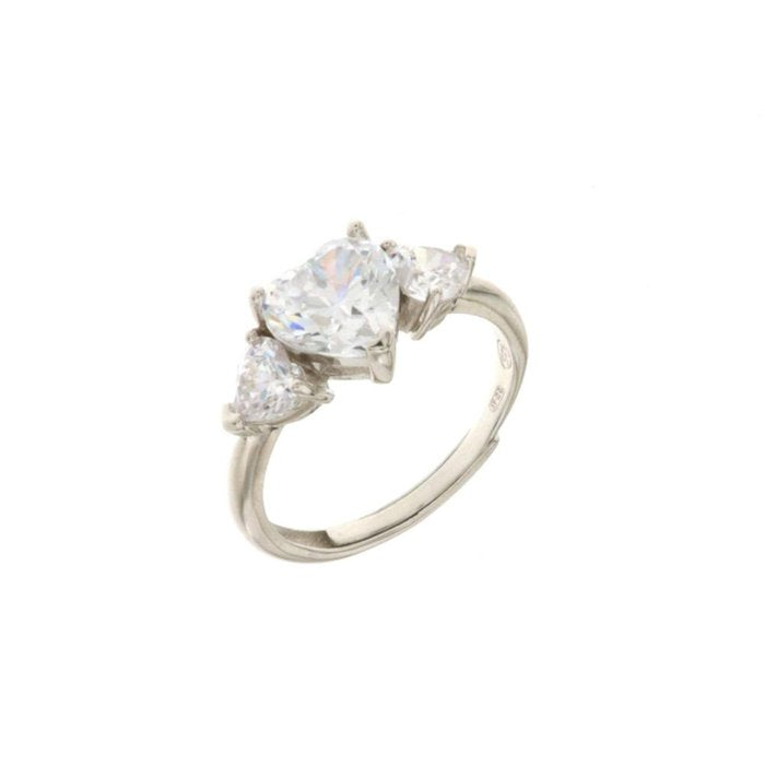 Anello in Argento 925 con cuori in zirconi