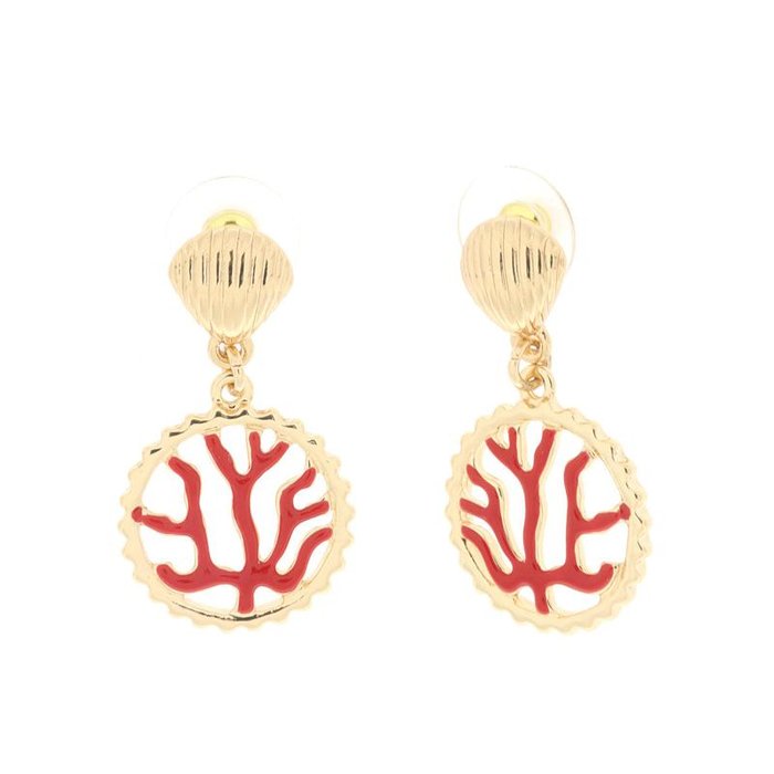 Orecchini in Metallo con corallo rosso