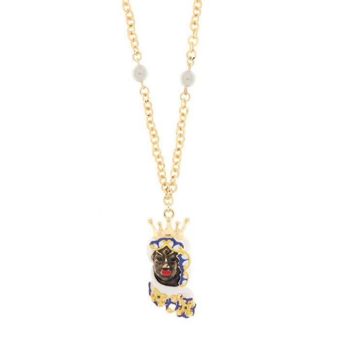 Collana in Metallo con testa di moro siciliana