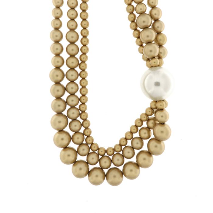 Collana in Metallo multifilo con perle