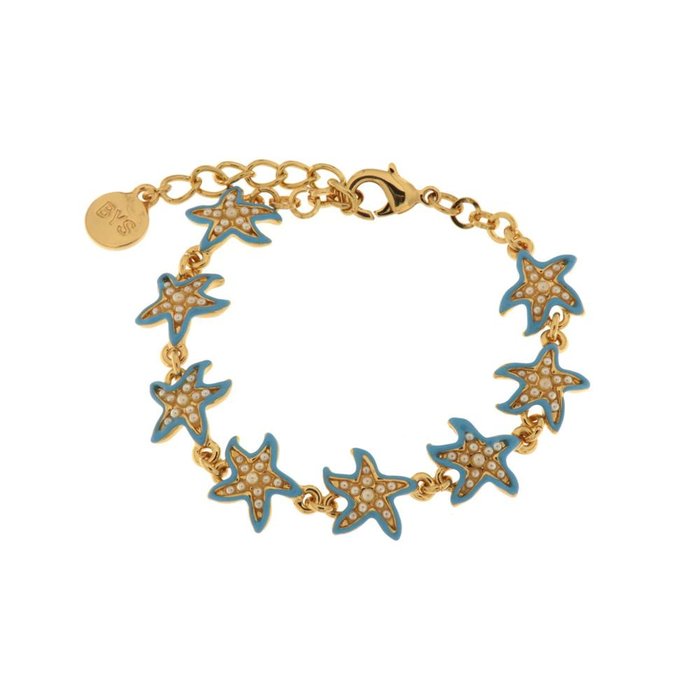 Bracciale in Metallo con stelle marine azzurre