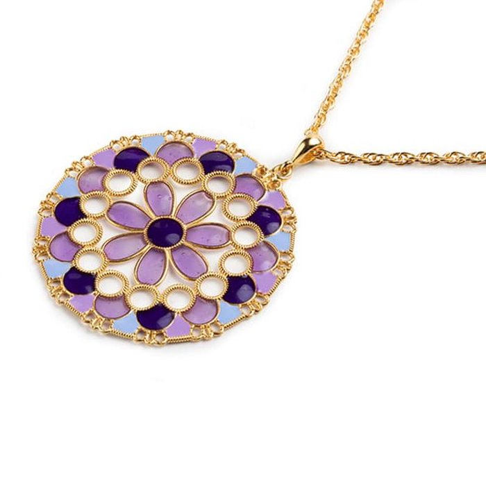 Pendente Merletti Tondo Viola/Glicine