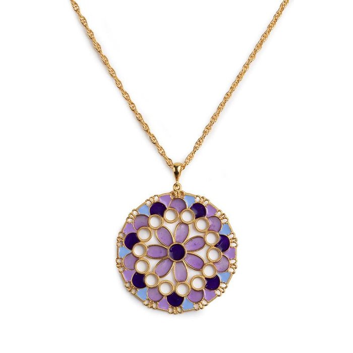 Pendente Merletti Tondo Viola/Glicine