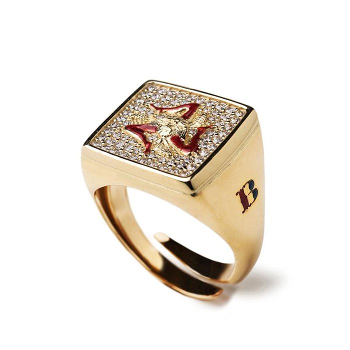Anello Trinacria Quadrato Lapilli