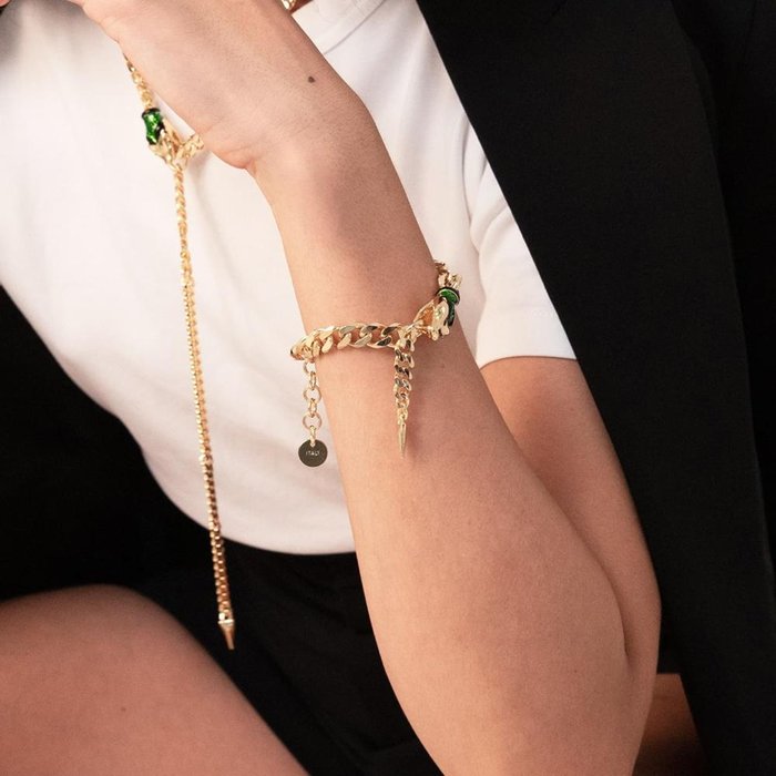 Bracciale catena grumetta con serpente
