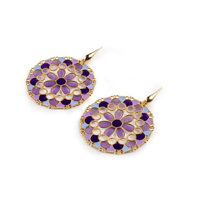 Orecchini Merletti Tondi Viola/Glicine