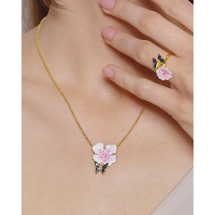 Collana Farfalla/Fiore di Pesco